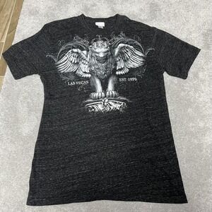 Vintage Venetian Las Vegas Shirt Mens XL Black Graphic Tee Made USA Winged Lion